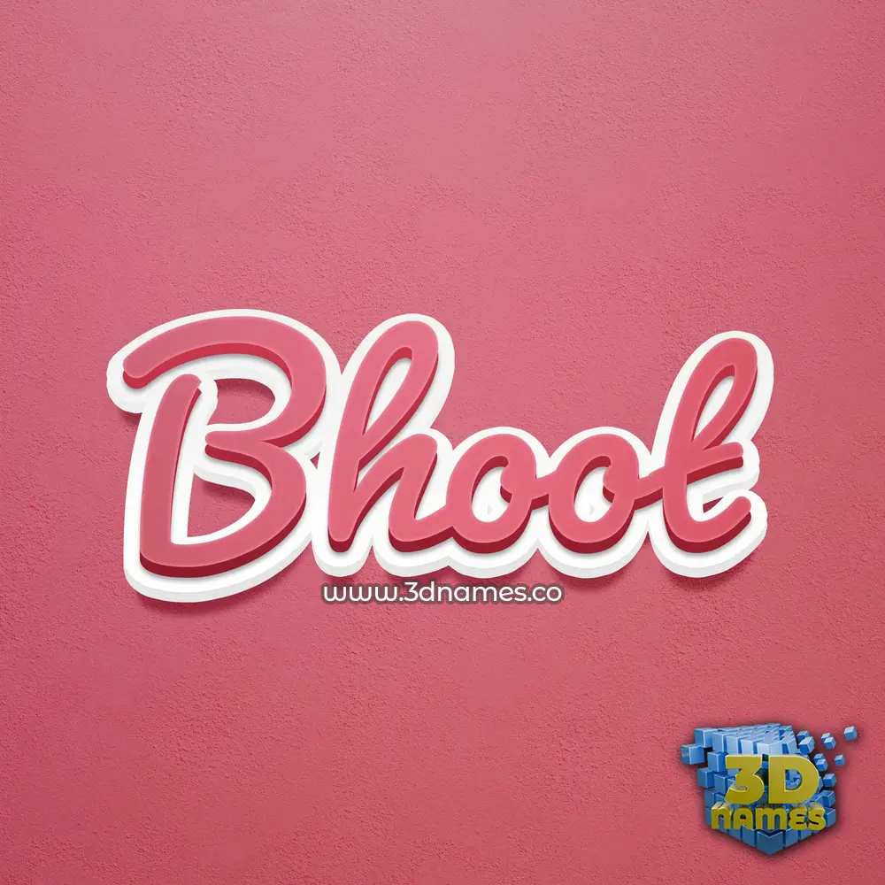 bhoot in Red Scribble style - 3D name wallpaper