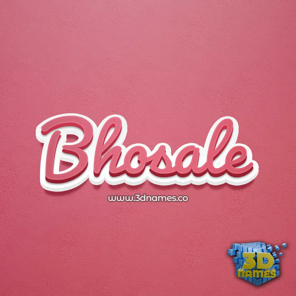 bhosale in Red Scribble style - 3D name wallpaper