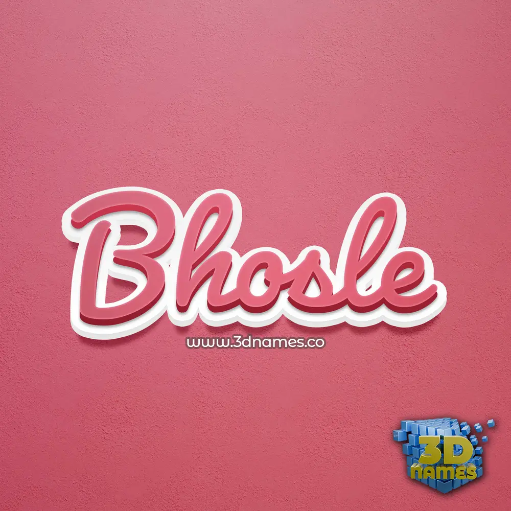 bhosle in Red Scribble style - 3D name wallpaper