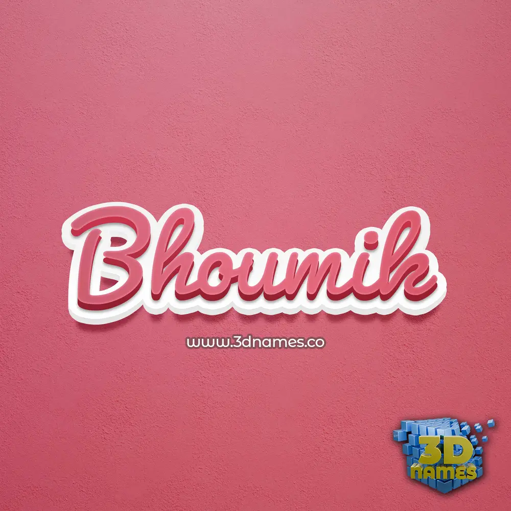 bhoumik in Red Scribble style - 3D name wallpaper