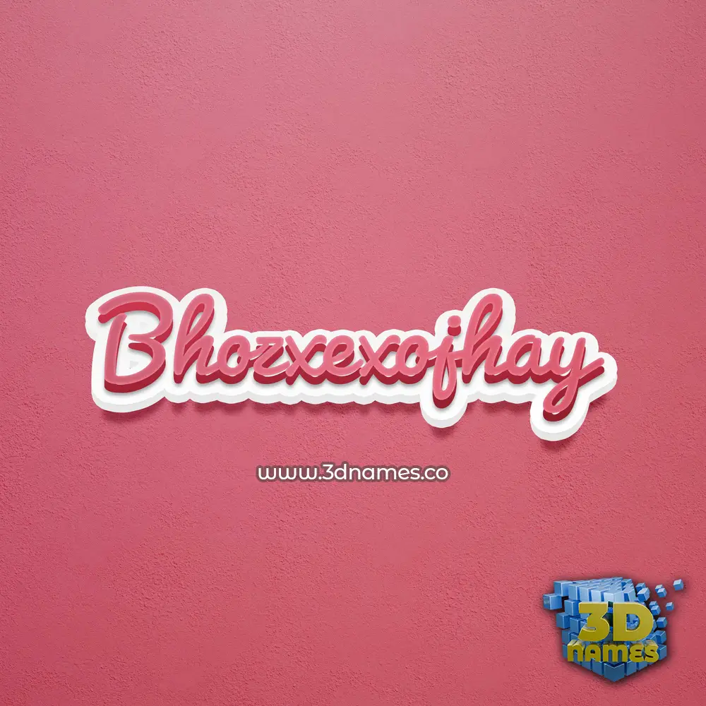bhozxexojhay in Red Scribble style - 3D name wallpaper
