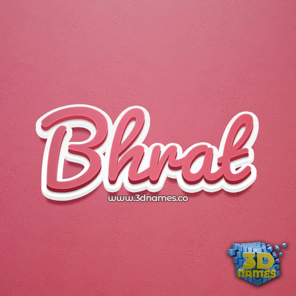 bhrat in Red Scribble style - 3D name wallpaper