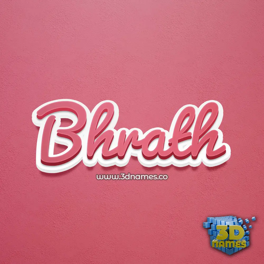 bhrath in Red Scribble style - 3D name wallpaper