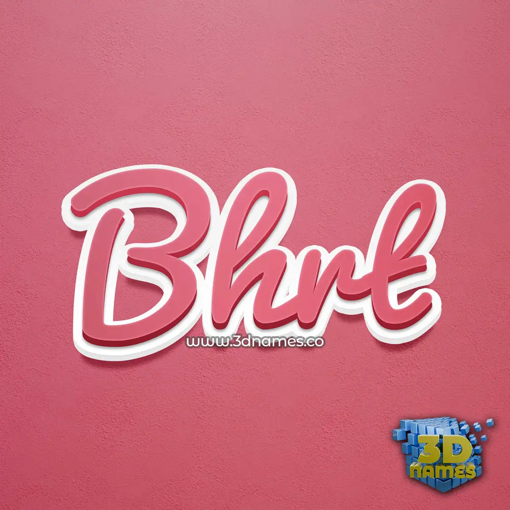 bhrt in Red Scribble style - 3D name wallpaper