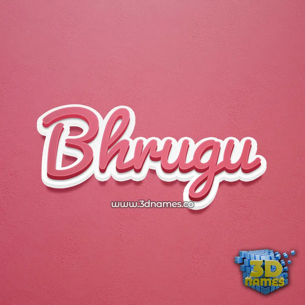bhrugu in Red Scribble style - 3D name wallpaper