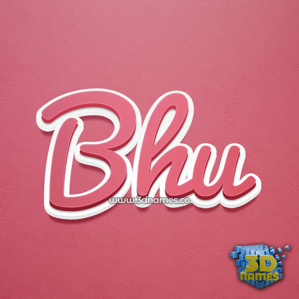 bhu in Red Scribble style - 3D name wallpaper