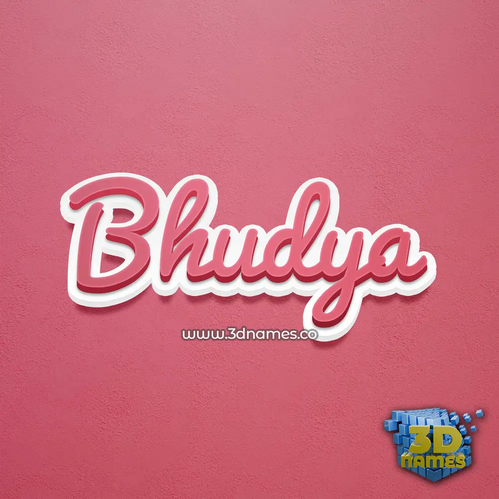 bhudya in Red Scribble style - 3D name wallpaper