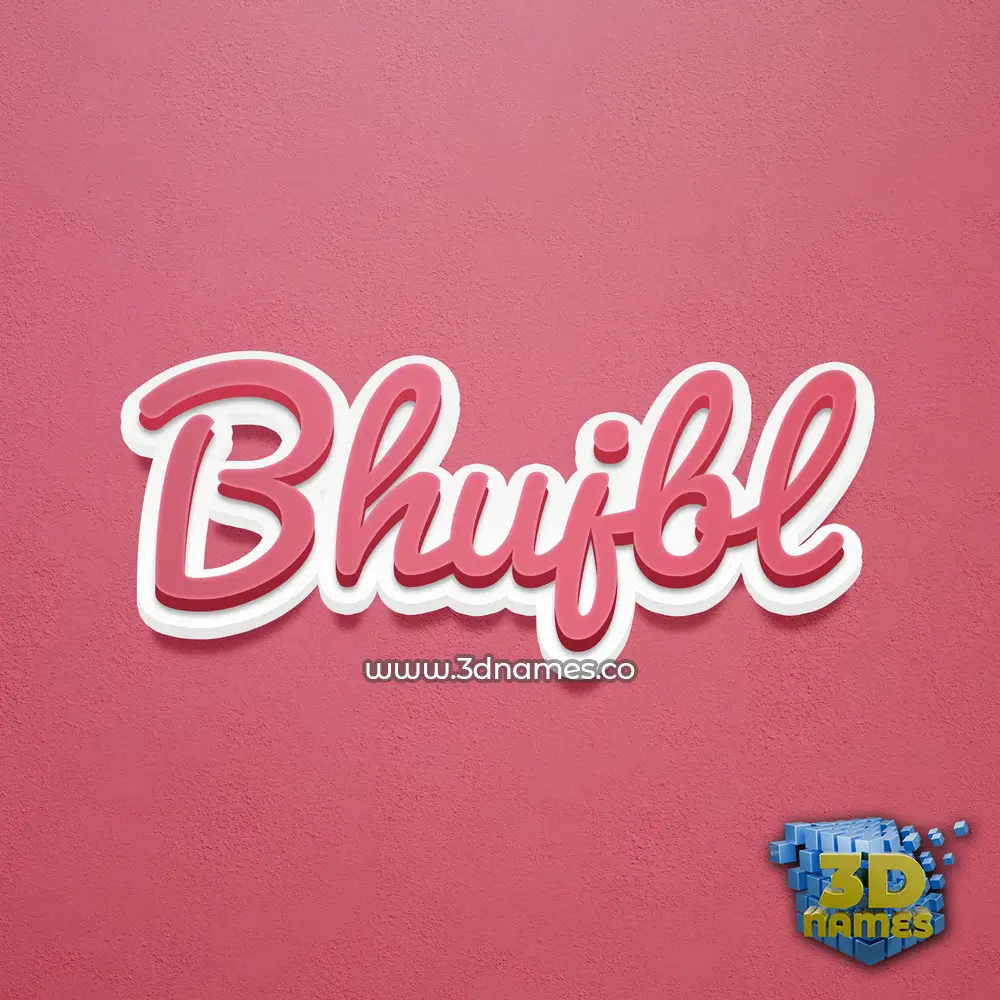 bhujbl in Red Scribble style - 3D name wallpaper