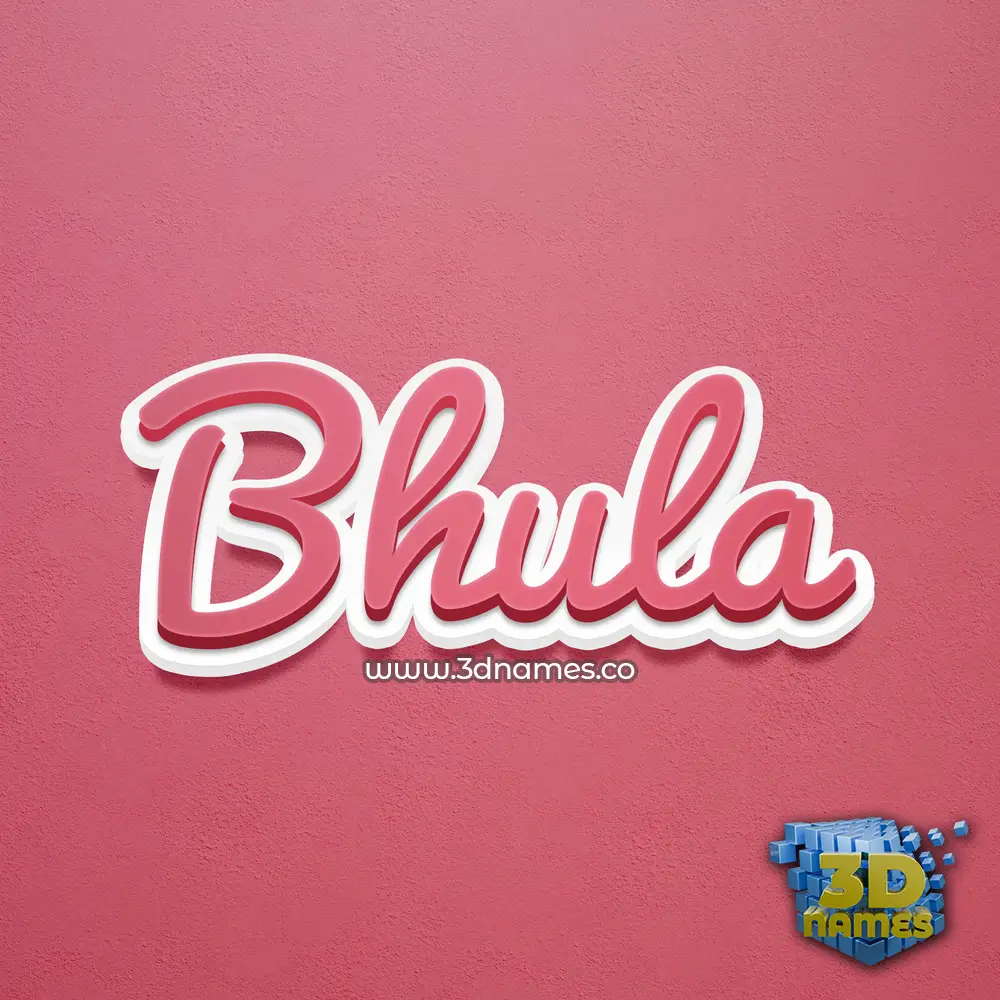 bhula in Red Scribble style - 3D name wallpaper