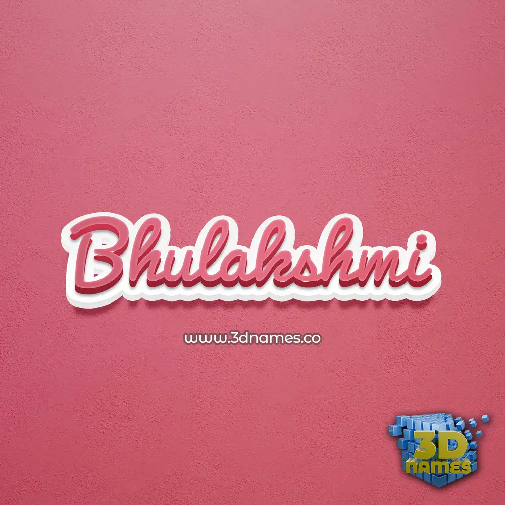 bhulakshmi in Red Scribble style - 3D name wallpaper