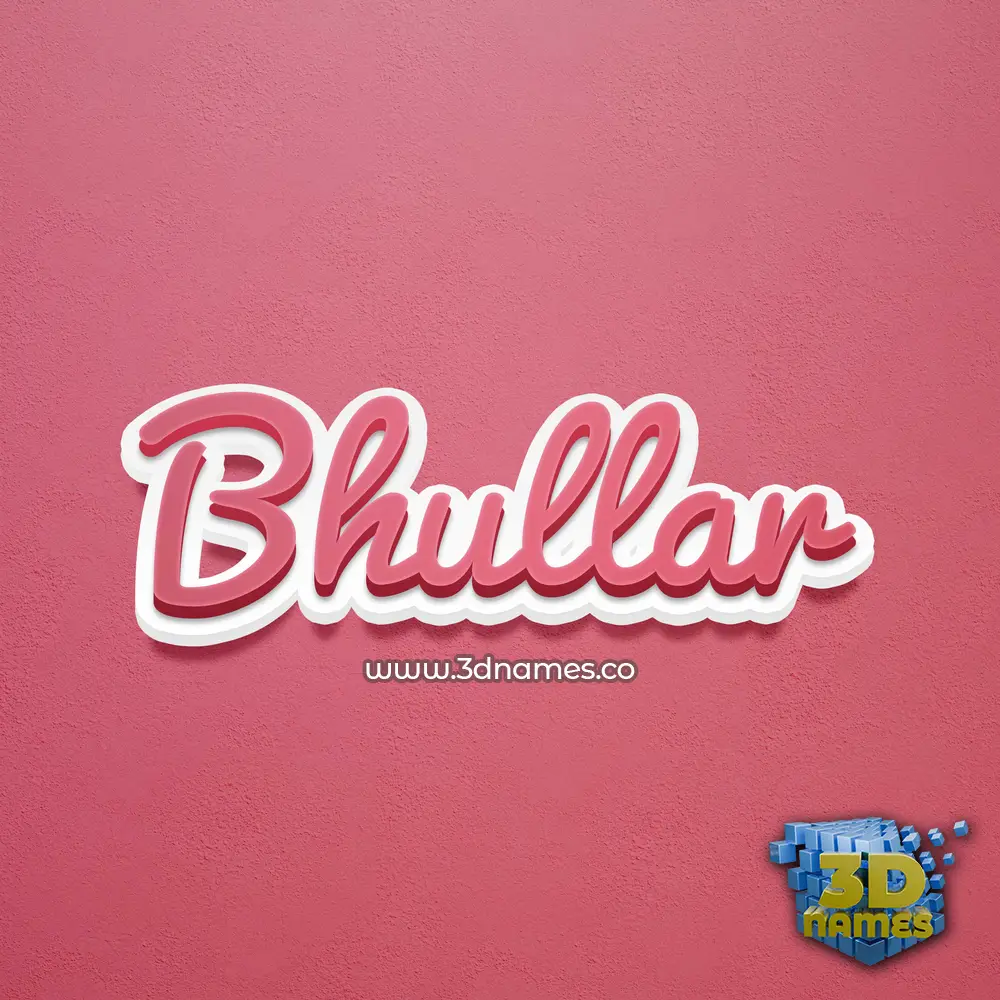 bhullar in Red Scribble style - 3D name wallpaper