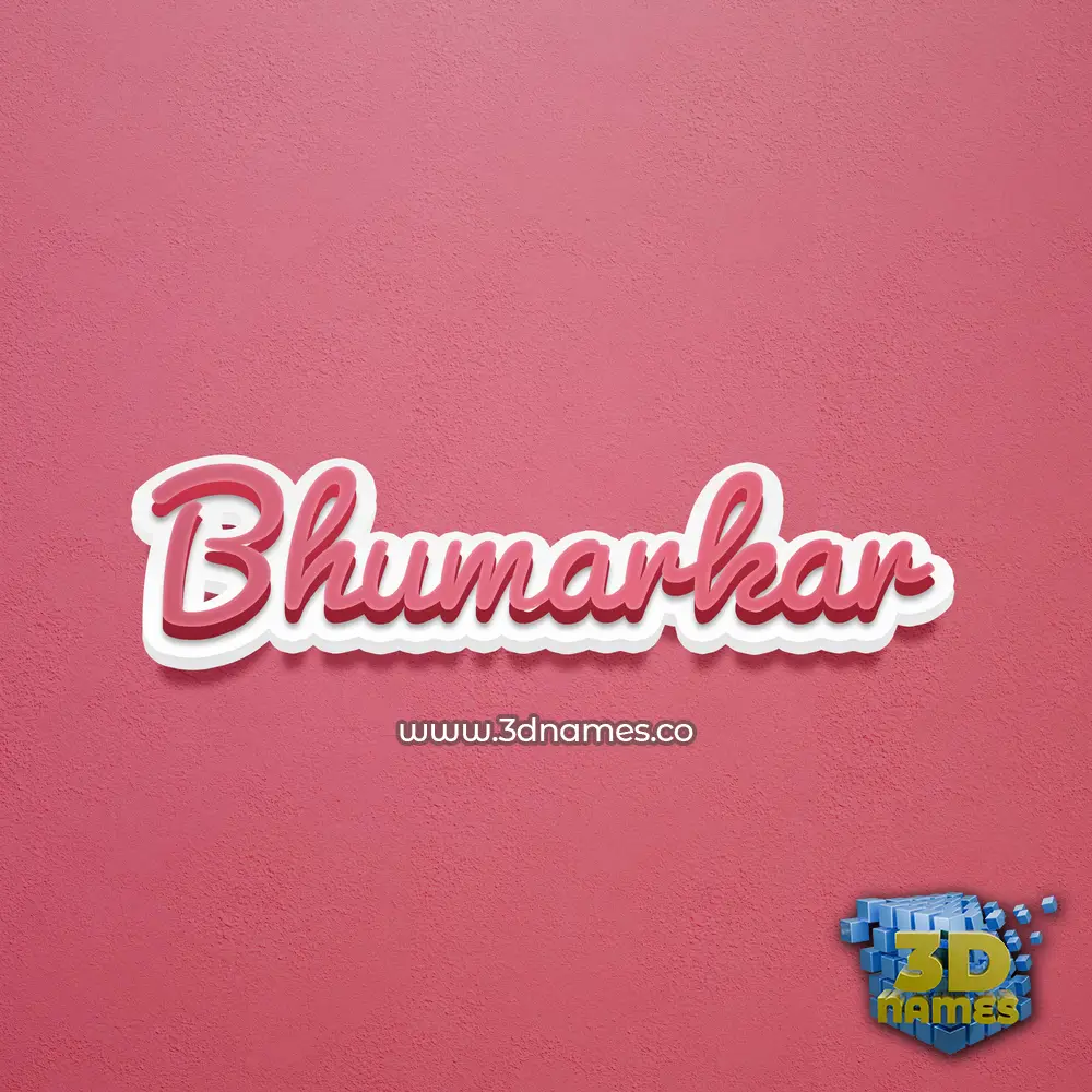 bhumarkar in Red Scribble style - 3D name wallpaper