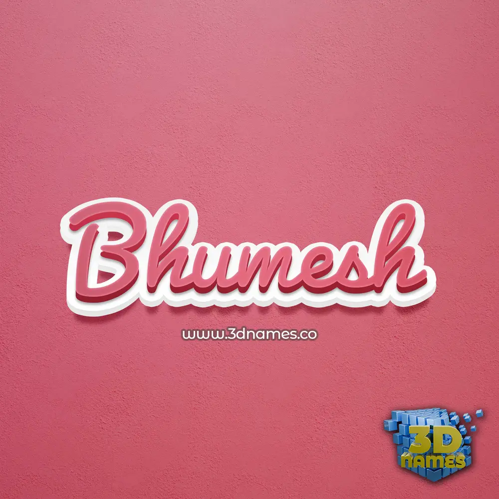 bhumesh in Red Scribble style - 3D name wallpaper