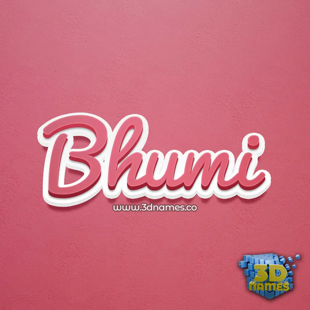 bhumi in Red Scribble style - 3D name wallpaper