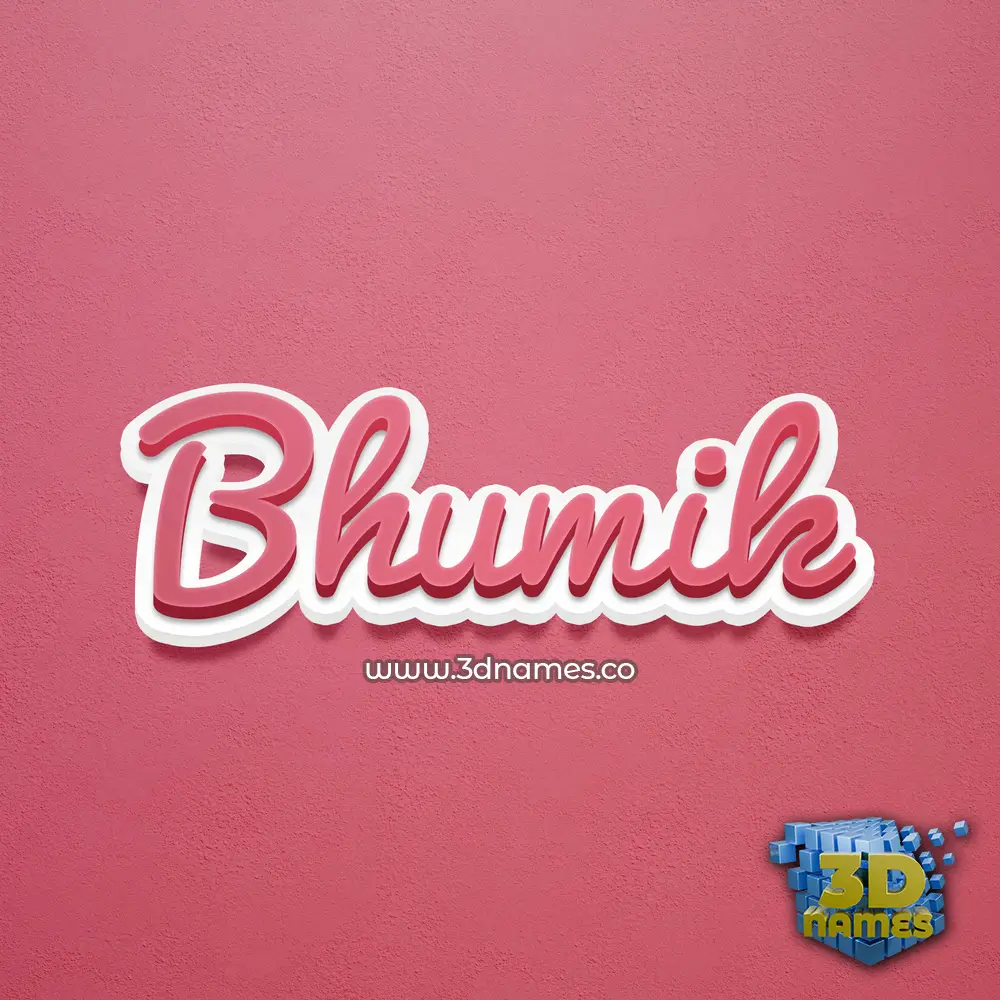 bhumik in Red Scribble style - 3D name wallpaper