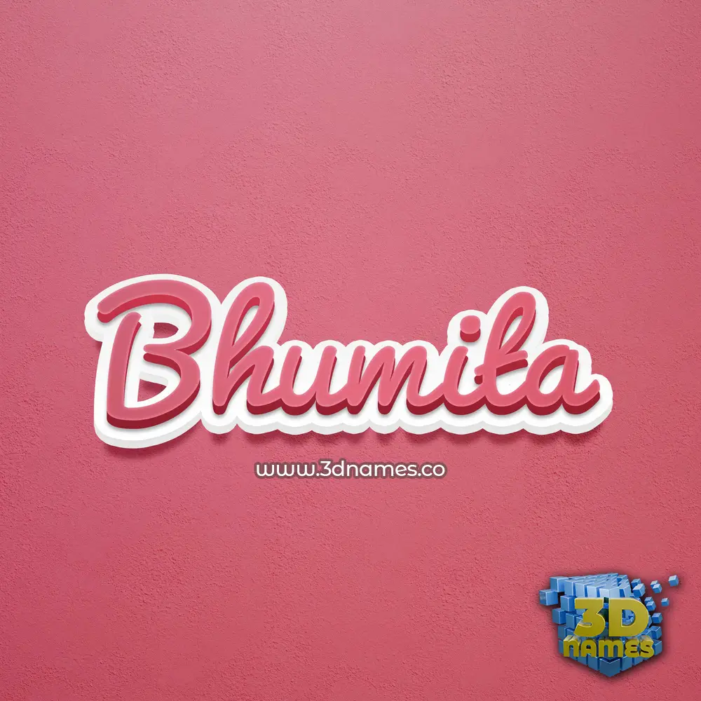 bhumita in Red Scribble style - 3D name wallpaper