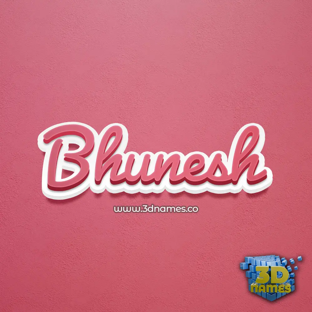 bhunesh in Red Scribble style - 3D name wallpaper