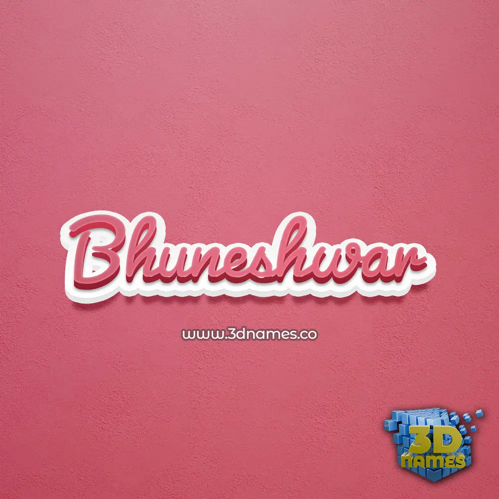 bhuneshwar in Red Scribble style - 3D name wallpaper