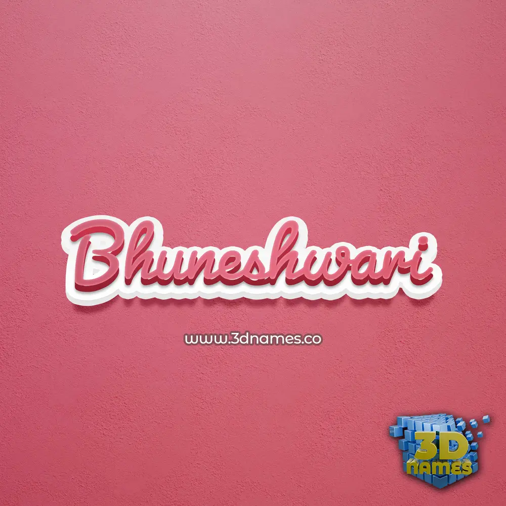 bhuneshwari in Red Scribble style - 3D name wallpaper
