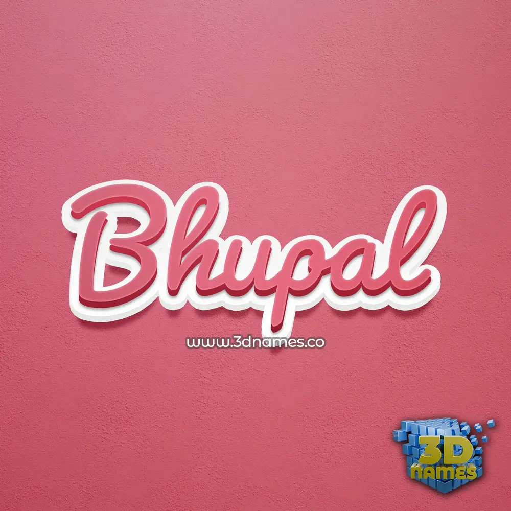 bhupal in Red Scribble style - 3D name wallpaper