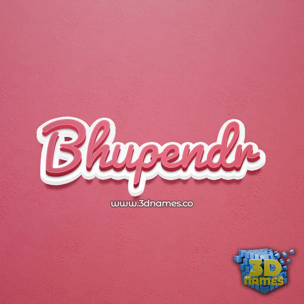 bhupendr in Red Scribble style - 3D name wallpaper