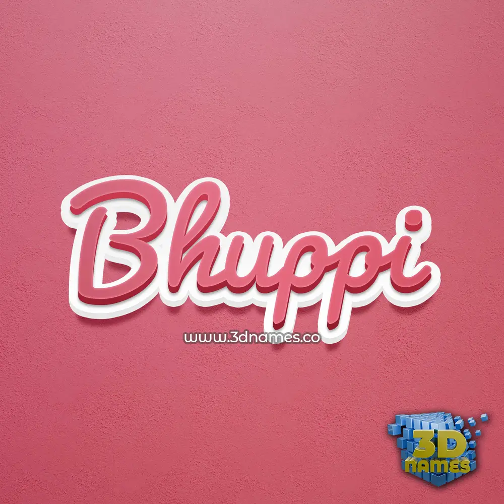 bhuppi in Red Scribble style - 3D name wallpaper
