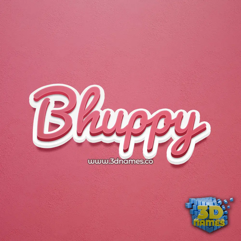 bhuppy in Red Scribble style - 3D name wallpaper