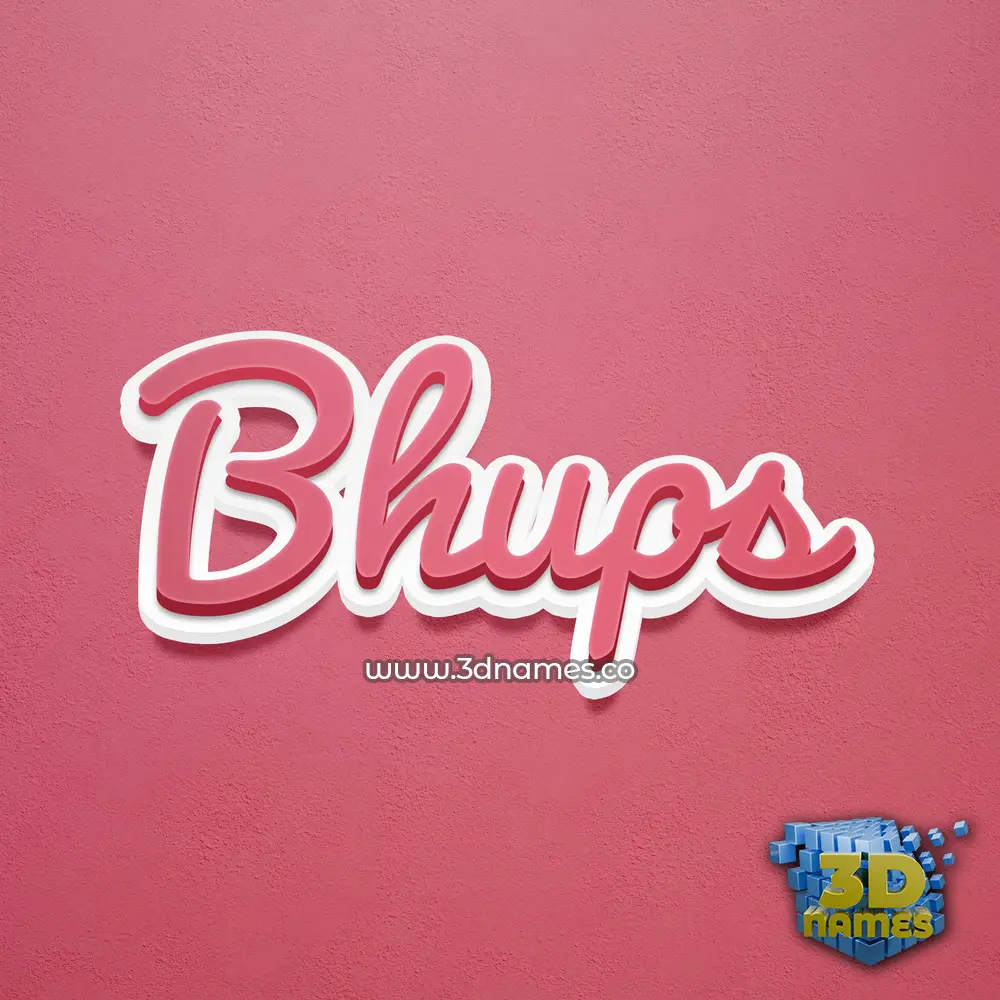 bhups in Red Scribble style - 3D name wallpaper