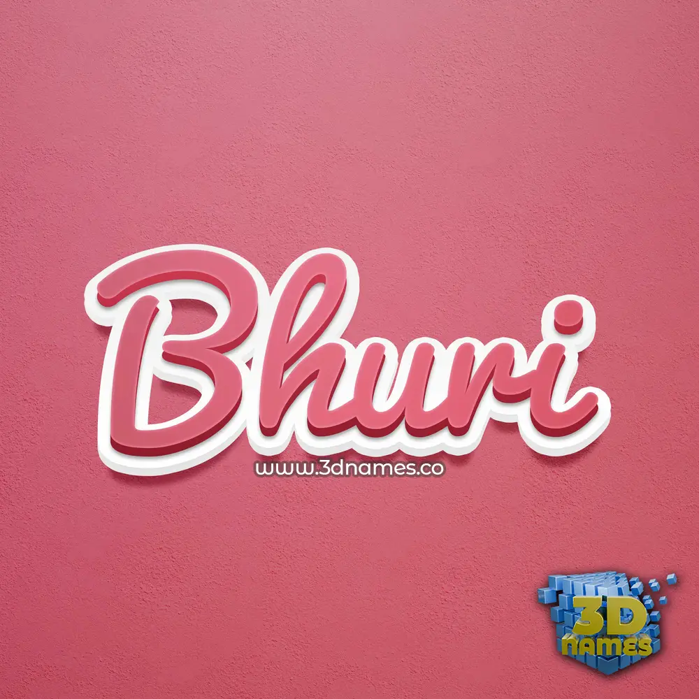 bhuri in Red Scribble style - 3D name wallpaper