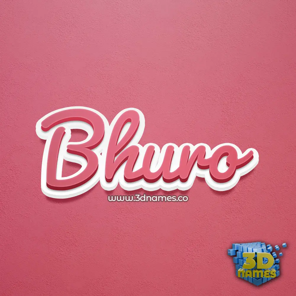 bhuro in Red Scribble style - 3D name wallpaper