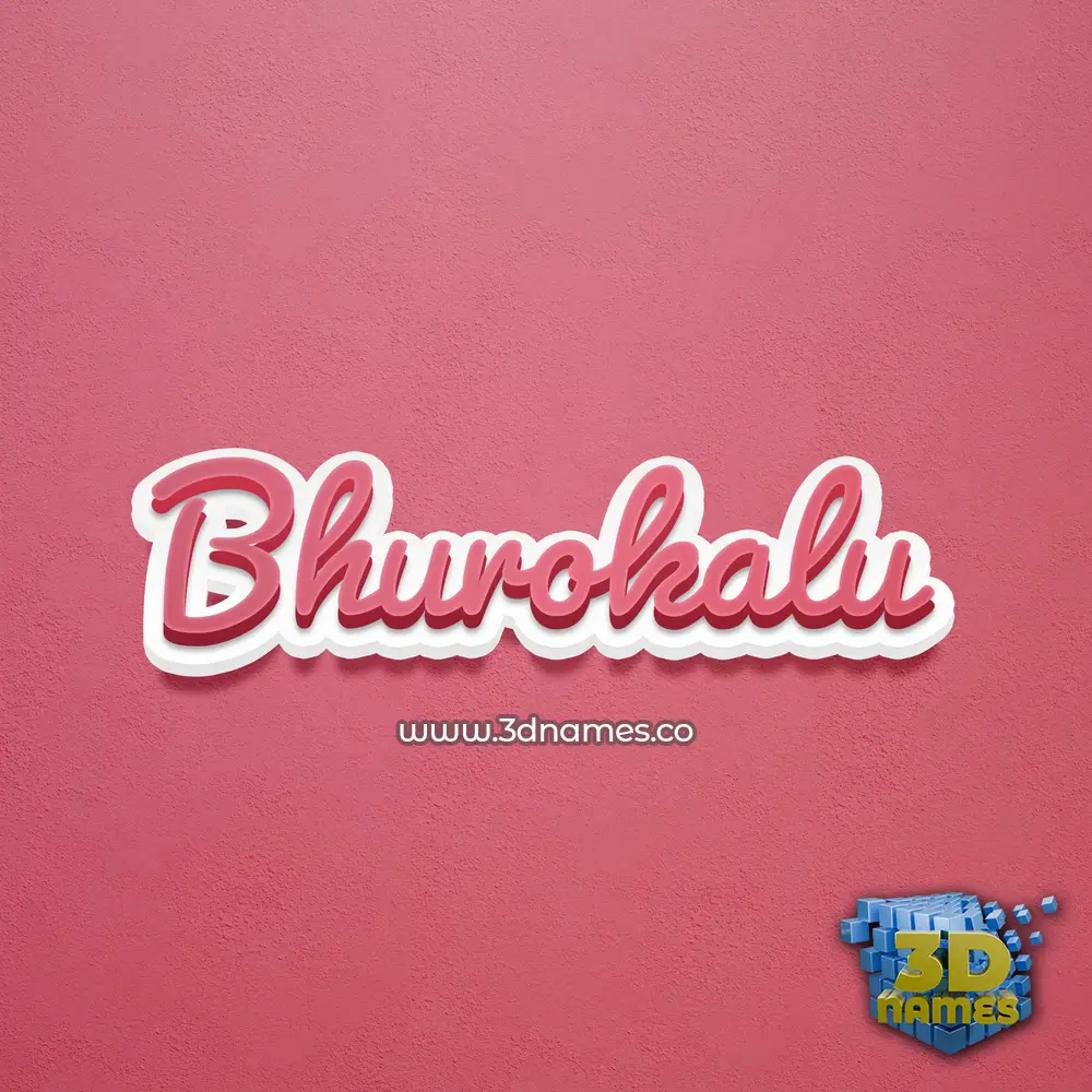bhurokalu in Red Scribble style - 3D name wallpaper