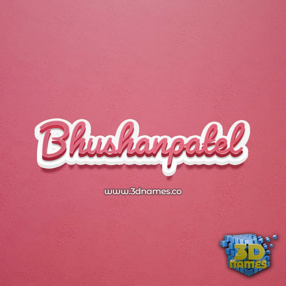 bhushanpatel in Red Scribble style - 3D name wallpaper