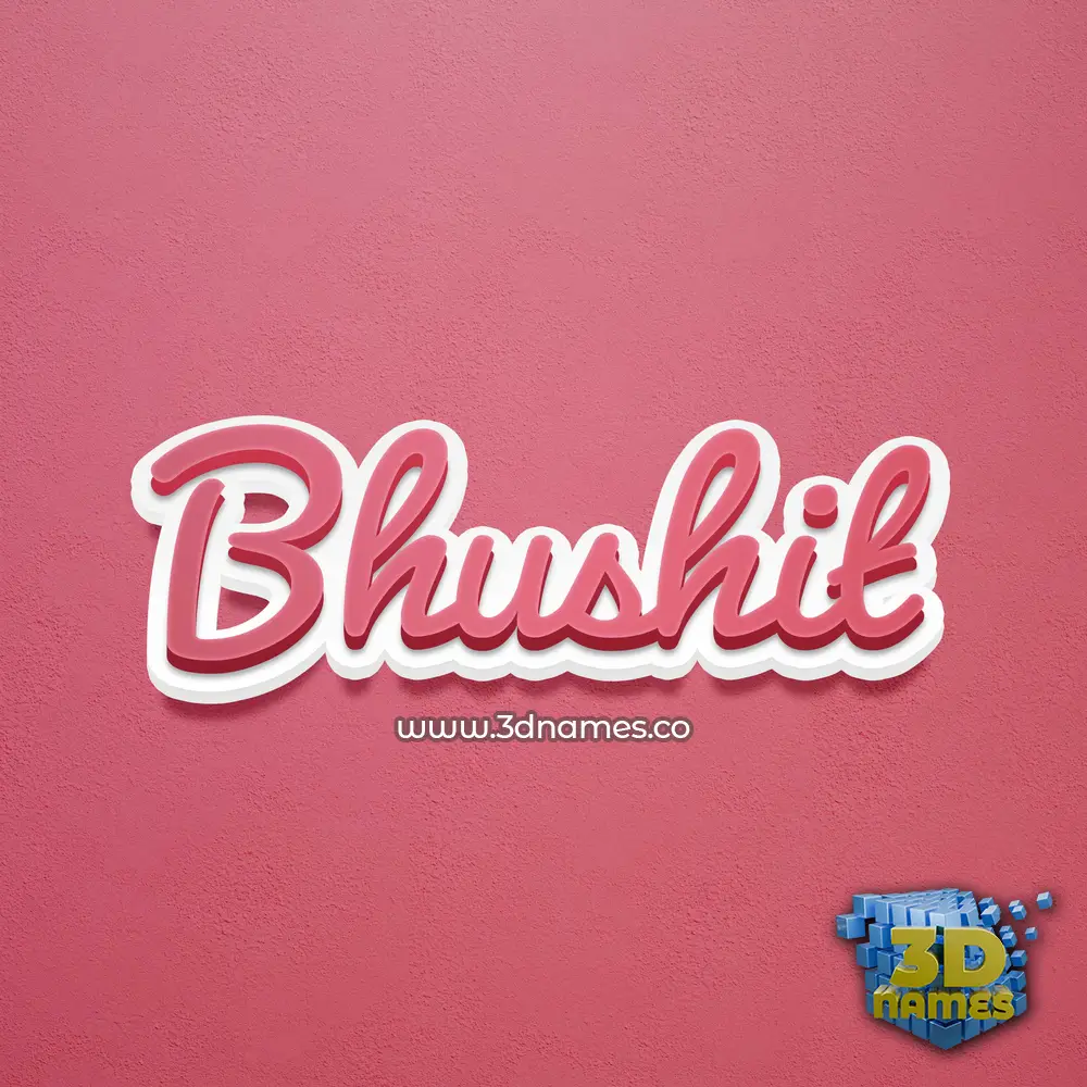 bhushit in Red Scribble style - 3D name wallpaper