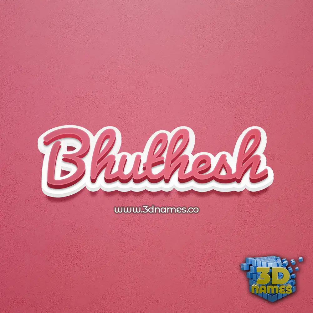 bhuthesh in Red Scribble style - 3D name wallpaper
