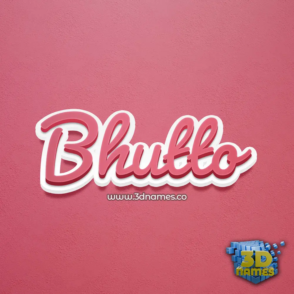 bhutto in Red Scribble style - 3D name wallpaper