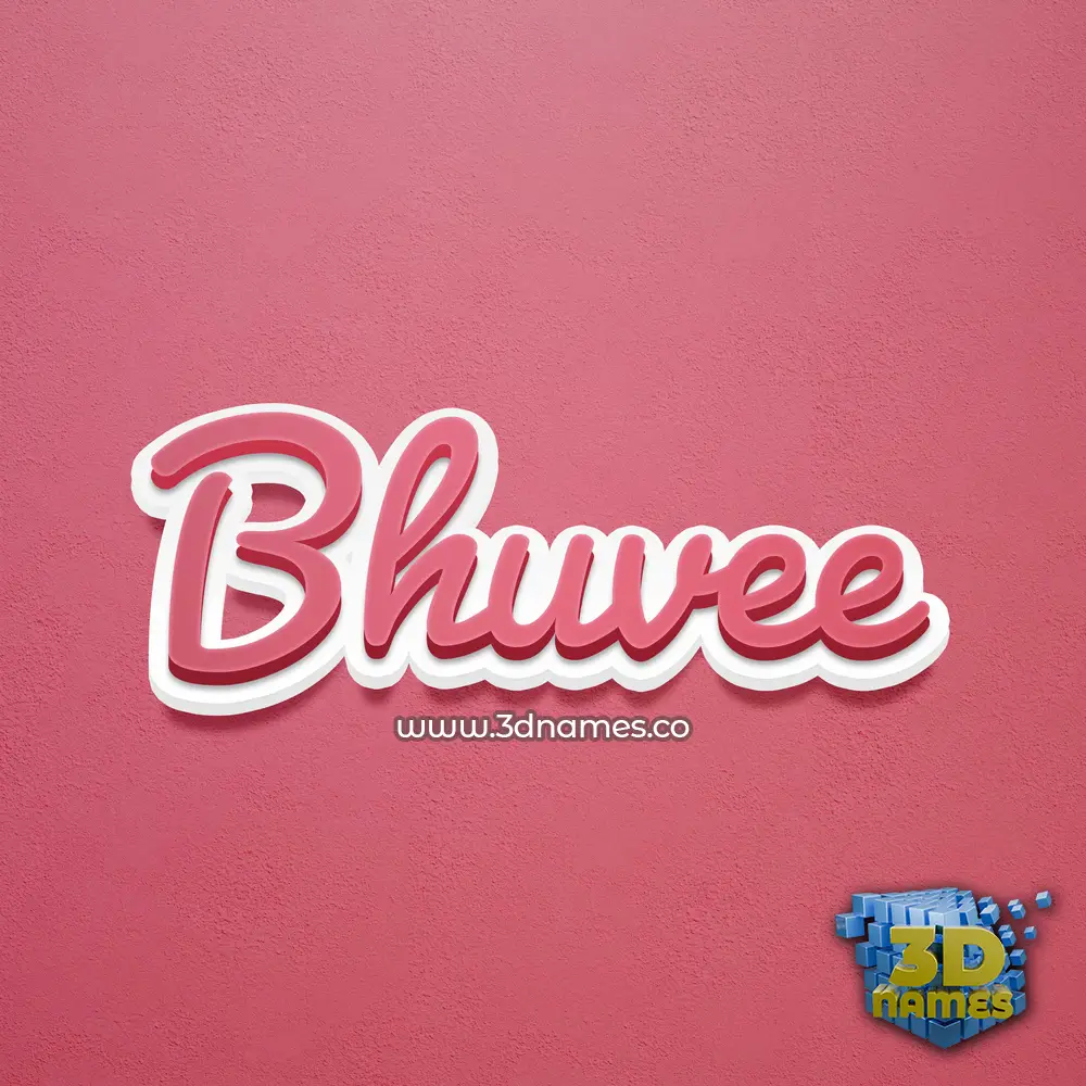 bhuvee in Red Scribble style - 3D name wallpaper