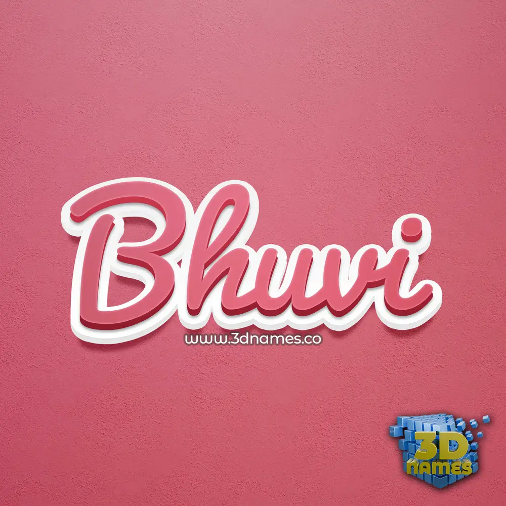 bhuvi in Red Scribble style - 3D name wallpaper