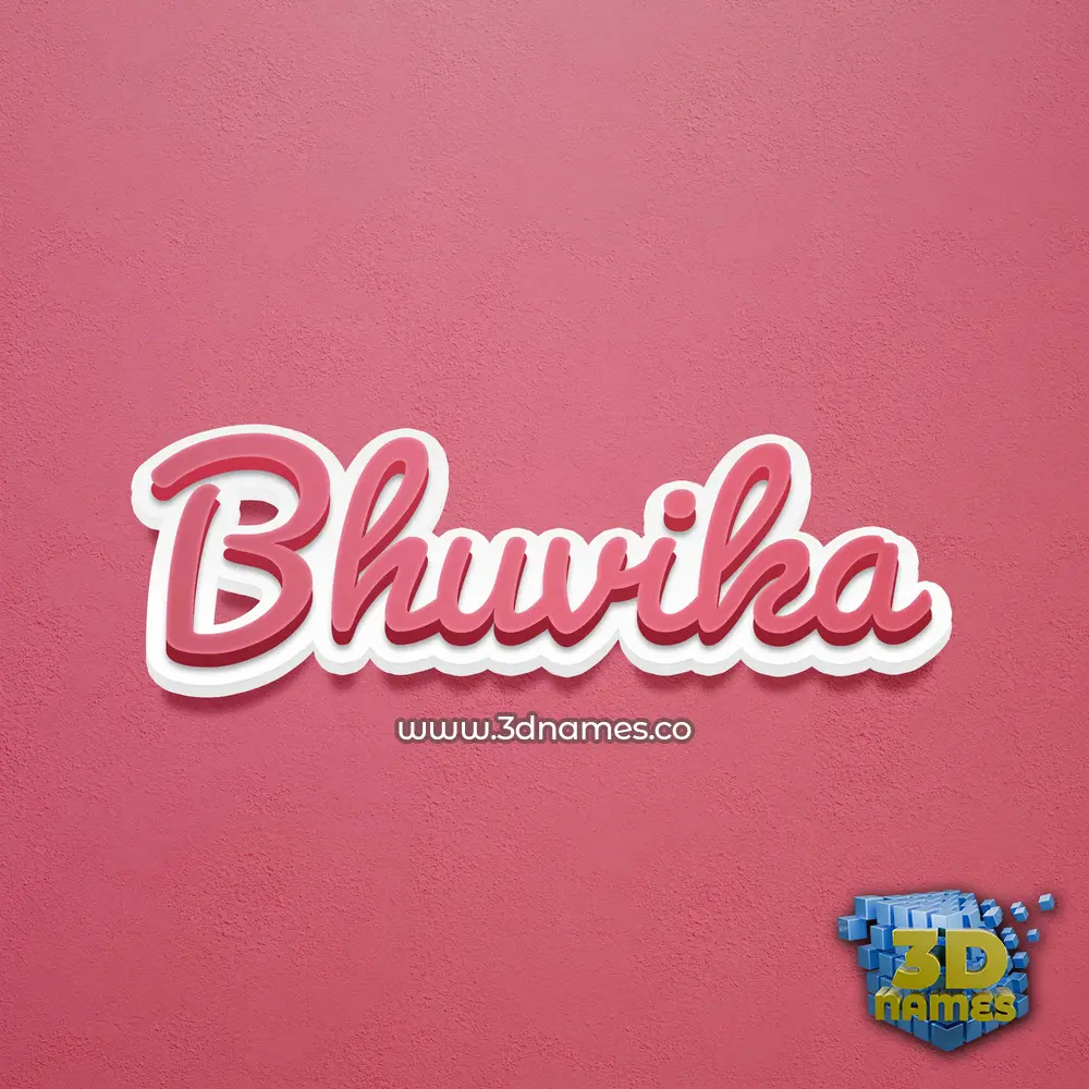 bhuvika in Red Scribble style - 3D name wallpaper