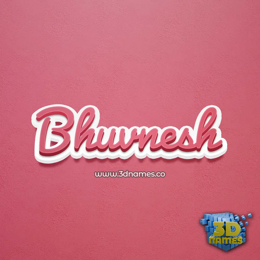bhuvnesh in Red Scribble style - 3D name wallpaper