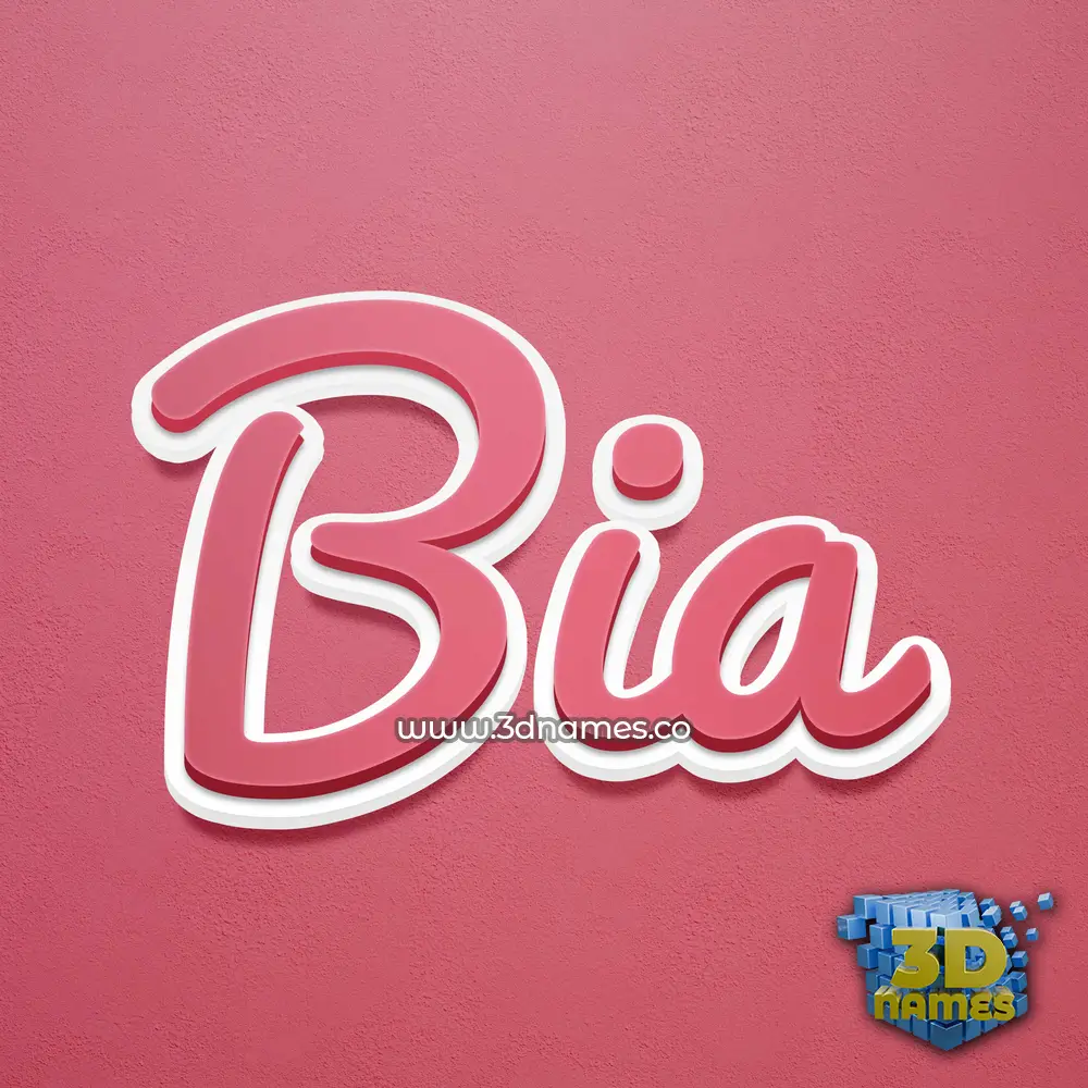bia in Red Scribble style - 3D name wallpaper