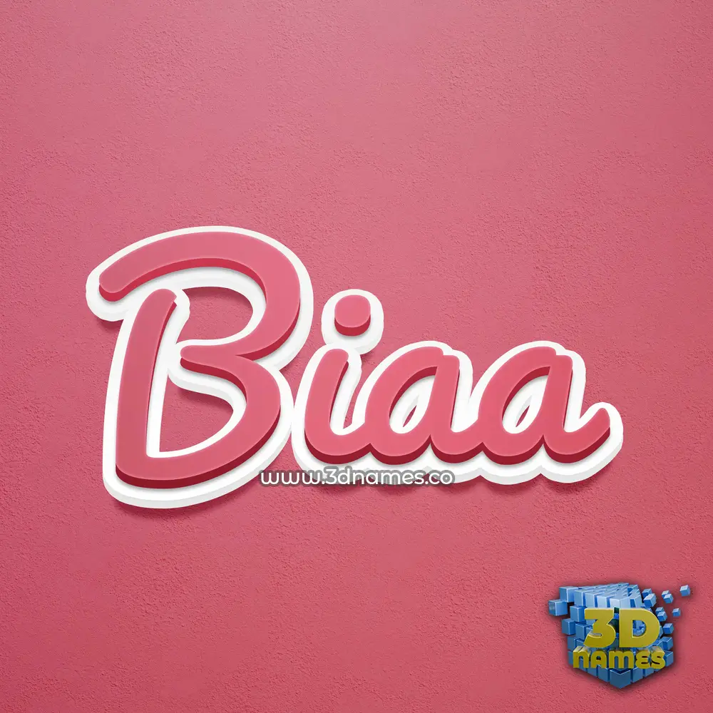 biaa in Red Scribble style - 3D name wallpaper