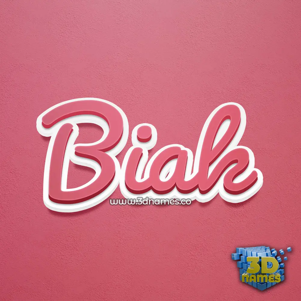 biak in Red Scribble style - 3D name wallpaper