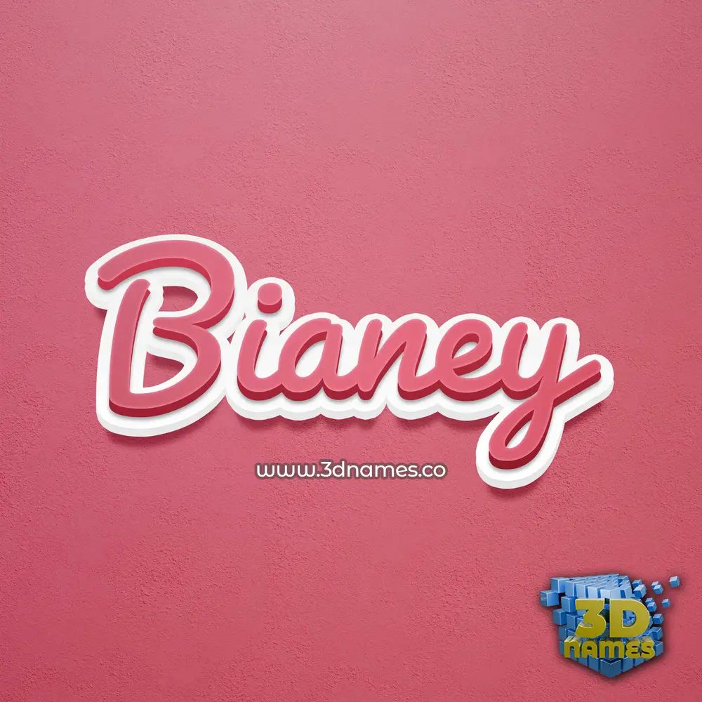 bianey in Red Scribble style - 3D name wallpaper