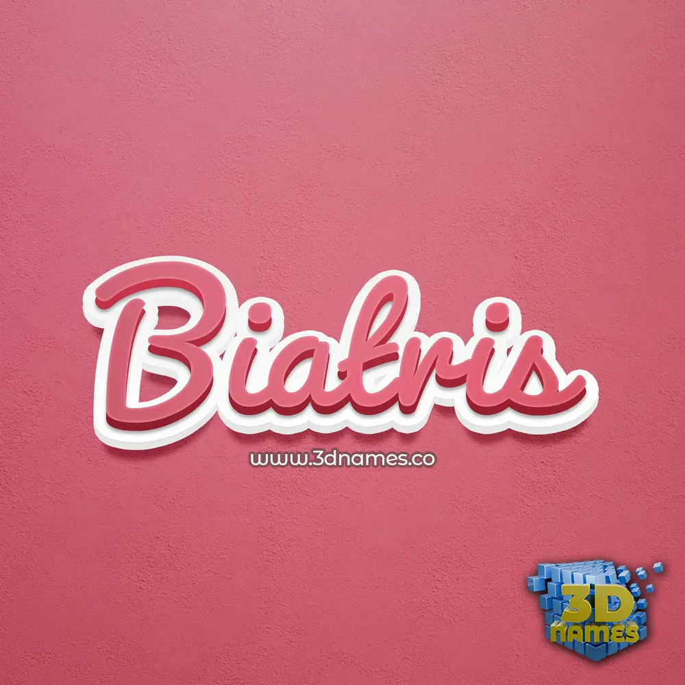 biatris in Red Scribble style - 3D name wallpaper
