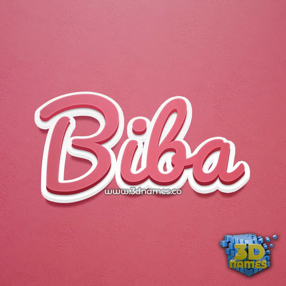 biba in Red Scribble style - 3D name wallpaper