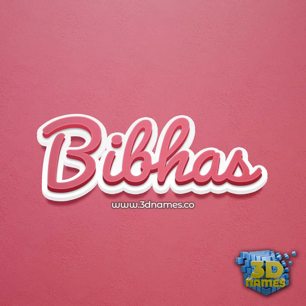 bibhas in Red Scribble style - 3D name wallpaper