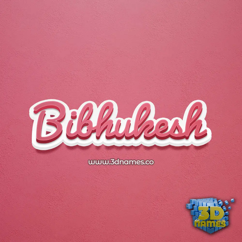 bibhukesh in Red Scribble style - 3D name wallpaper