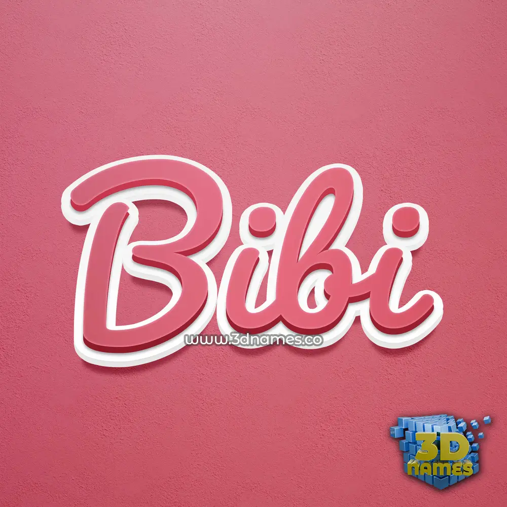 bibi in Red Scribble style - 3D name wallpaper