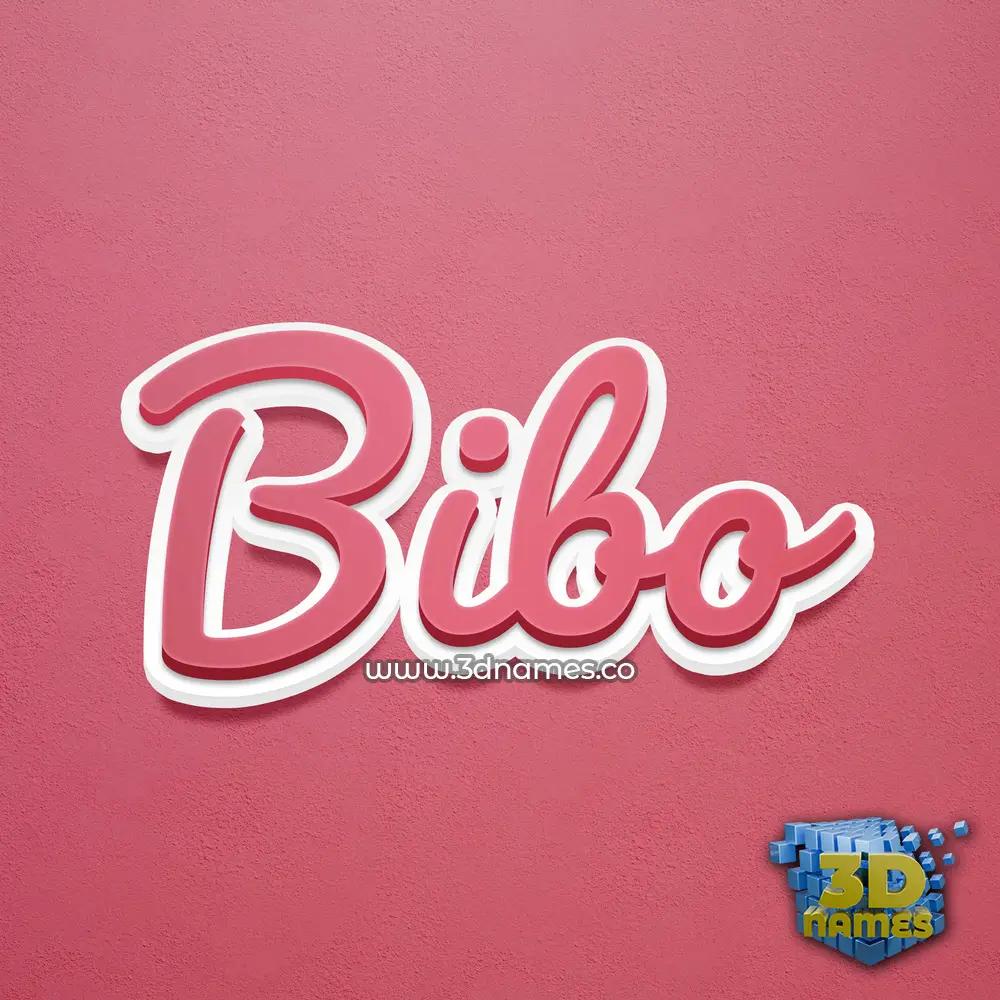 bibo in Red Scribble style - 3D name wallpaper