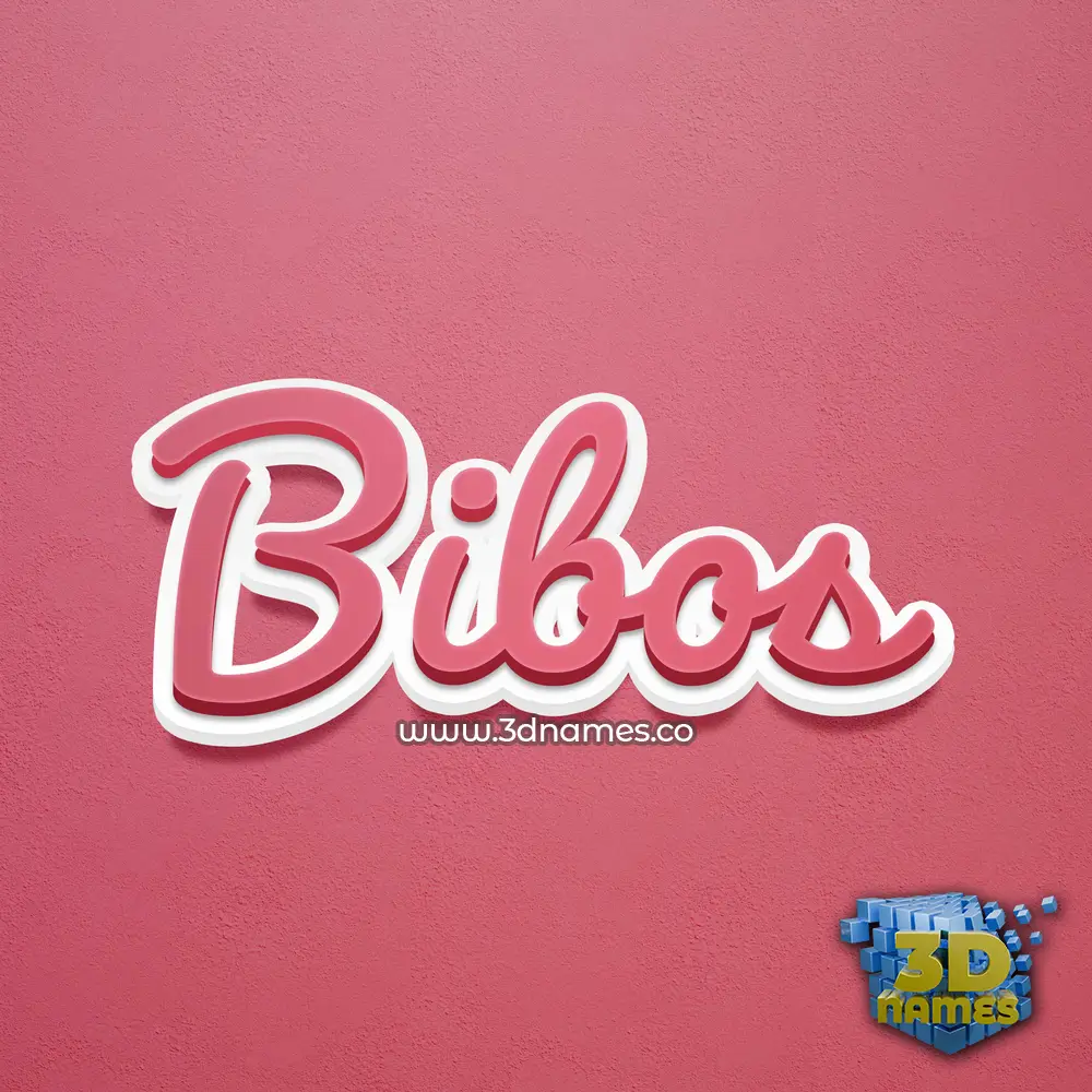 bibos in Red Scribble style - 3D name wallpaper